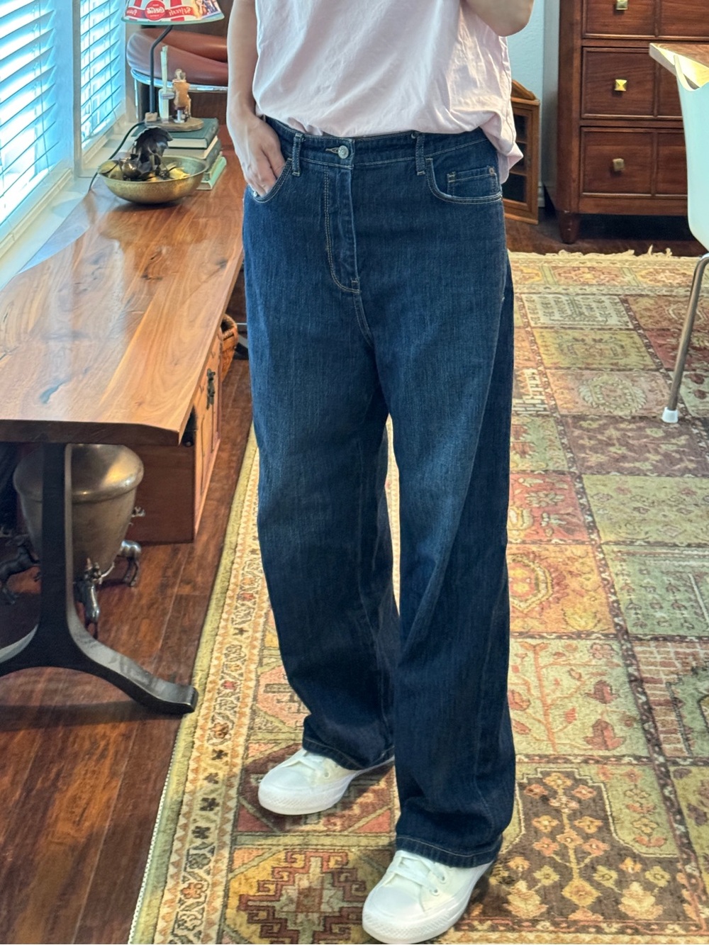 Pilcro Anthropologie Dark Wash Jeans Cropped Soft Barrel Leg High Rise Size 29
